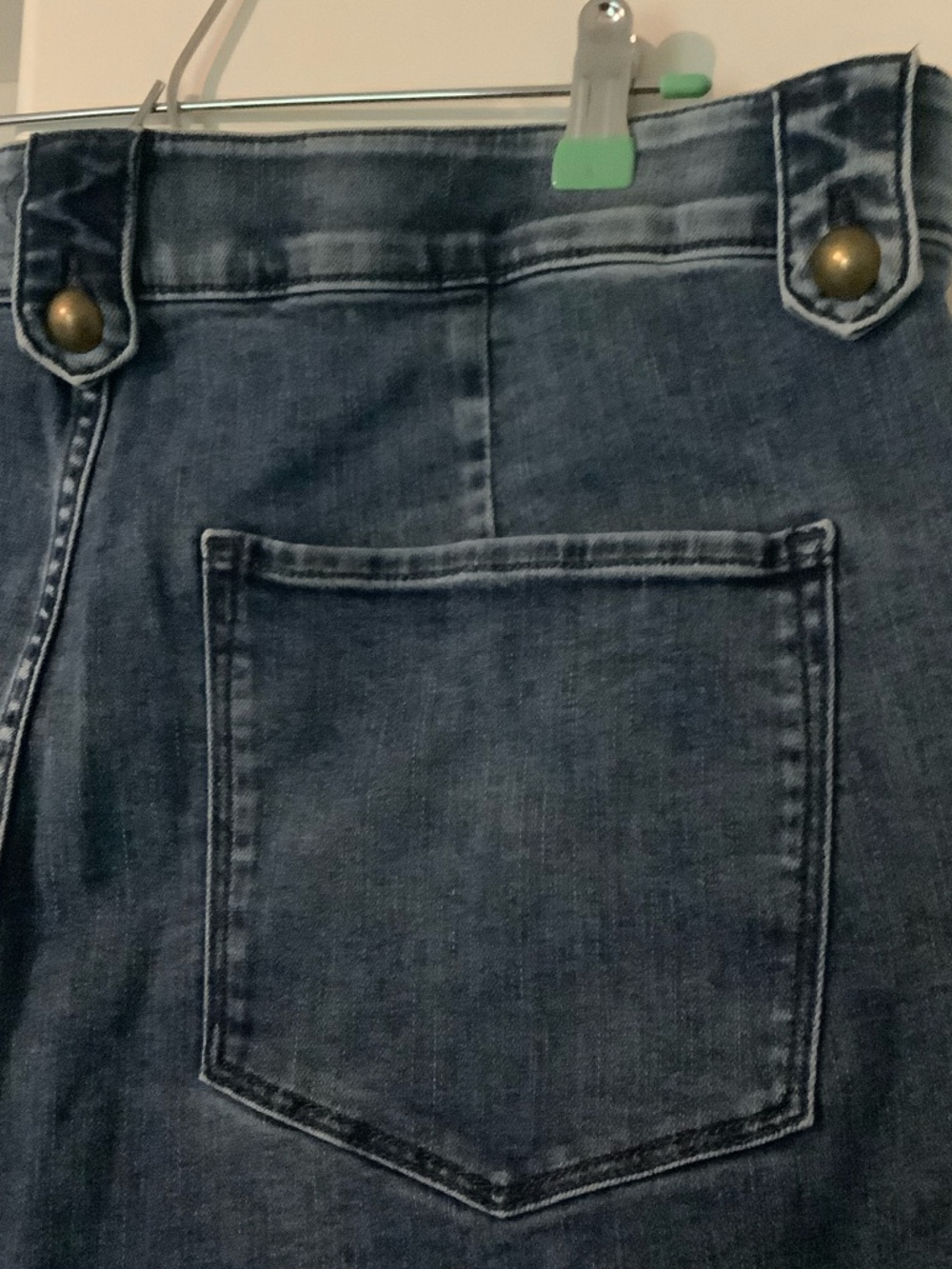 St. John's Bay Distressed Blue Wide-Leg Jeans with Side Button Detail - Picture 4 of 11